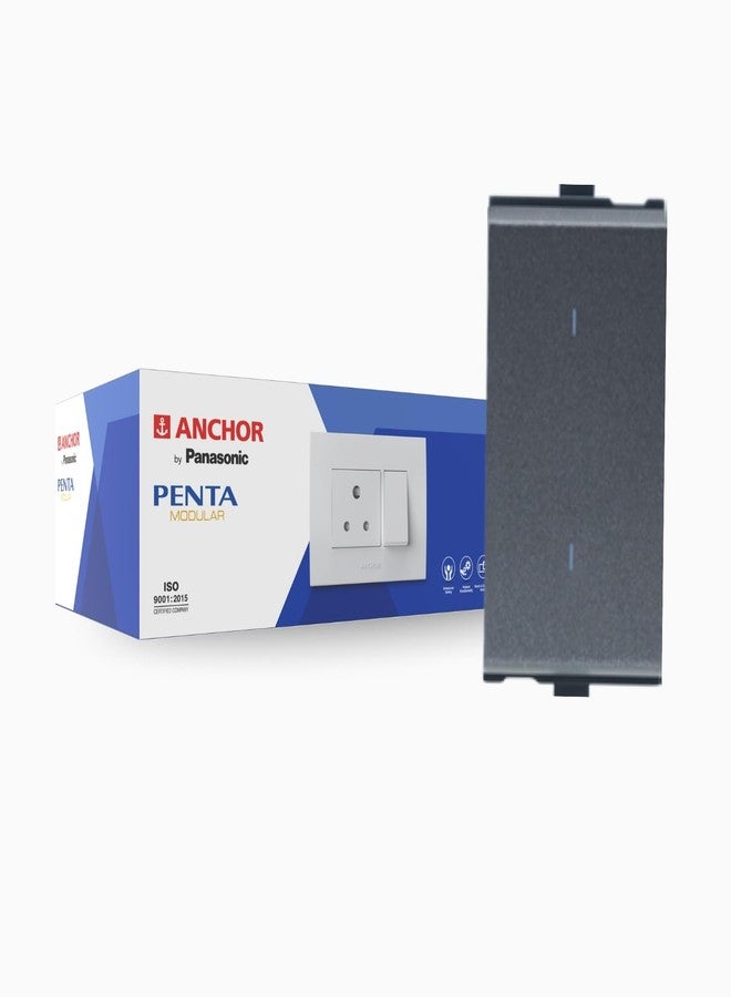 أنكور مفتاح Anchor by Panasonic Penta Modular 6AX ثنائي الاتجاه، مفتاح ثنائي الاتجاه بوحدة واحدة (أسود، 65002B-20) - Image 1